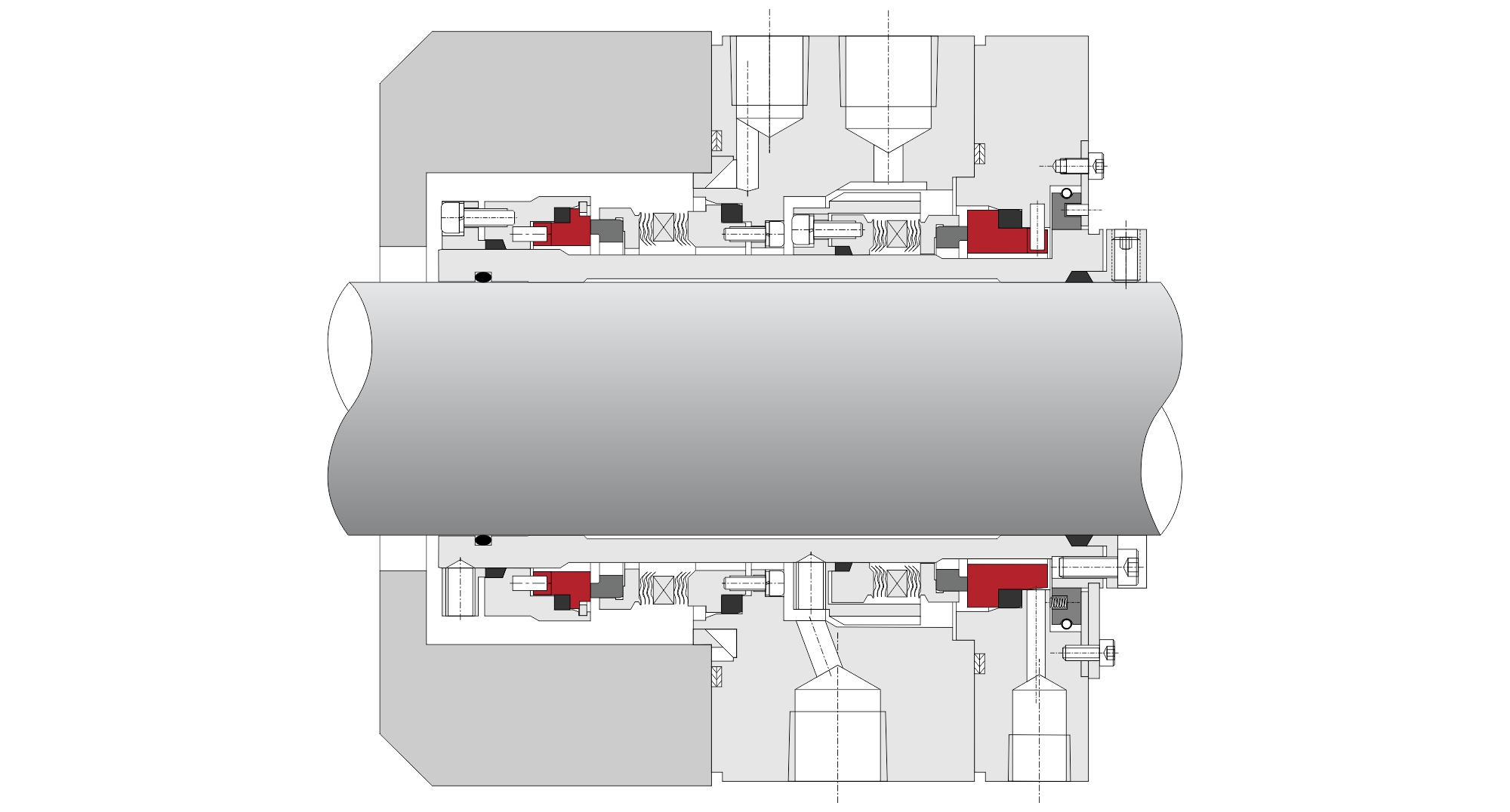 S2406<br />
Dual Stationary Metal Bellows API Seal<br />
